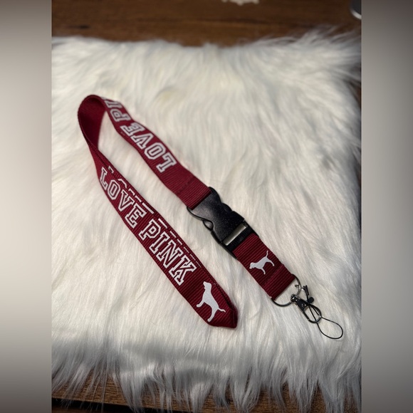 LOVE PINK Victoria secret Detachable Lanyard in Maroon Burgundy Red - Picture 6 of 9